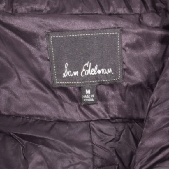 Sam Edelman Purple Quilted Hooded Funnel Collar Puffer Coat Jacket Women M 70839 - Picture 3 of 9